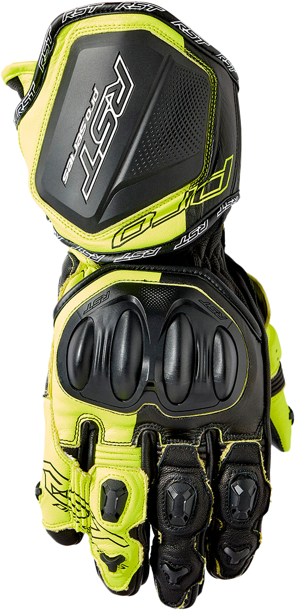 Pro Series Gp D3o Gloves Black/Flo Yellow Leather Sm