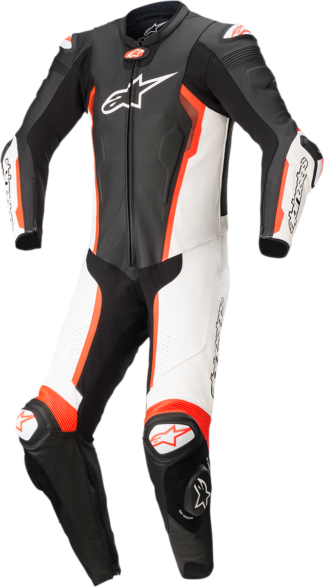 ALPINESTARS Missile v2 1-Piece Leather Suit - Black/White/Red Fluo - US 36 / EU 46 3150122-1231-46