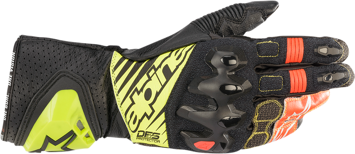 ALPINESTARS GP Tech V2 S Gloves - Black/Fluo Yellow/White/Fluo Red - Small 3556422-1503-S