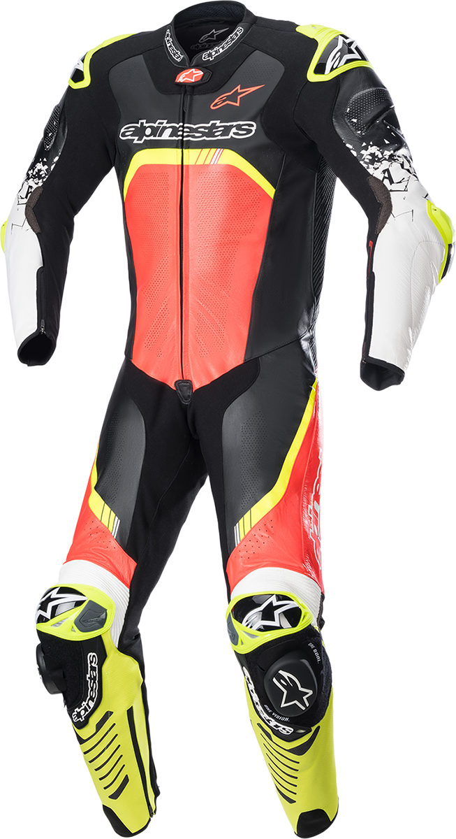 ALPINESTARS GP Tech v4 Leather Suit - Black/Red/Yellow Fluorescent - US 38 / EU 48 3156822-1355-48