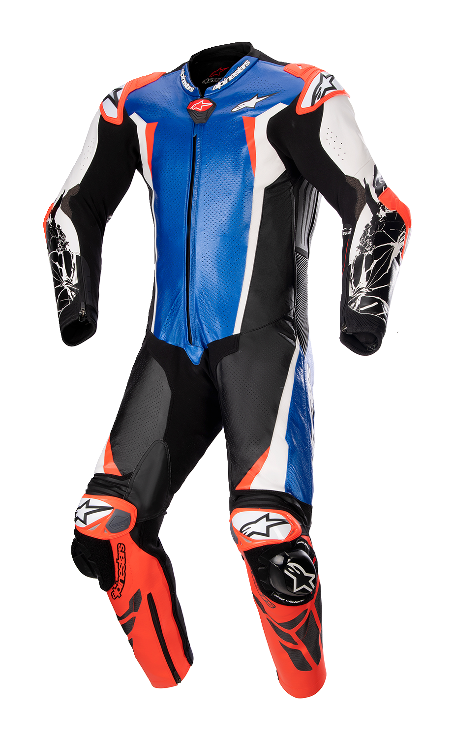 ALPINESTARS Racing Absolute v2 1-Piece Leather Suit - Metallic Blue/Black/White/Red Fluo - US 38 / EU 48 3156323718348