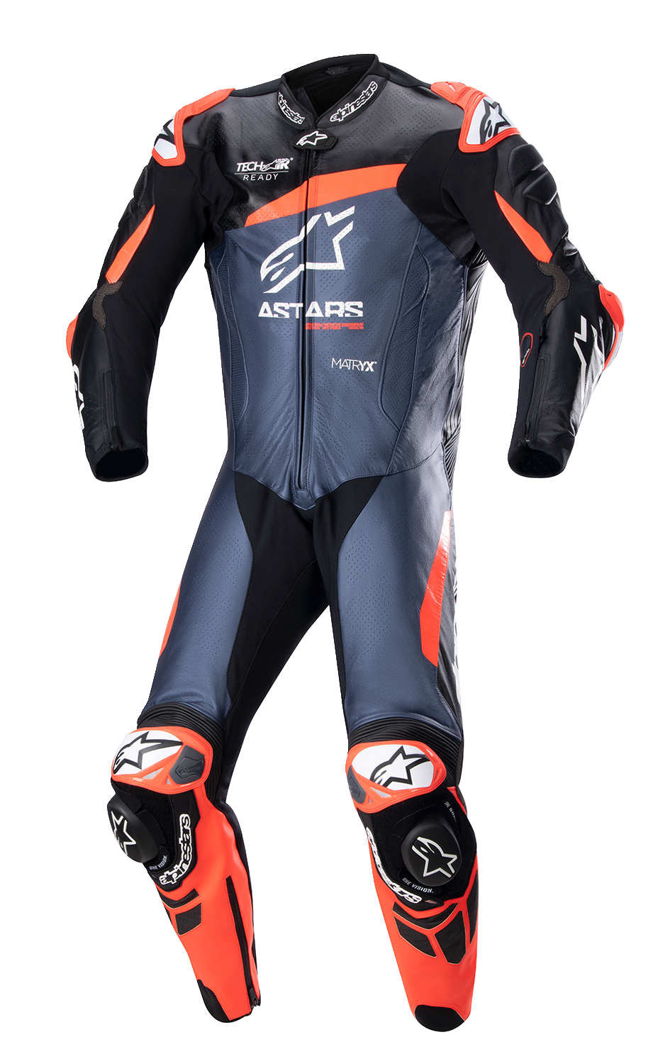 ALPINESTARS GP Plus v4 Leather Suit - Black/Red Fluo/Dark Blue - US 42 / EU 52 3150523135752