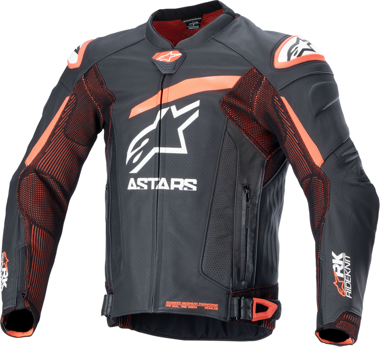 ALPINESTARS GP Plus R v4 Rideknit? Leather Jacket - Black/Red Fluo/White - US 38 / EU 48 3100324-1321-48