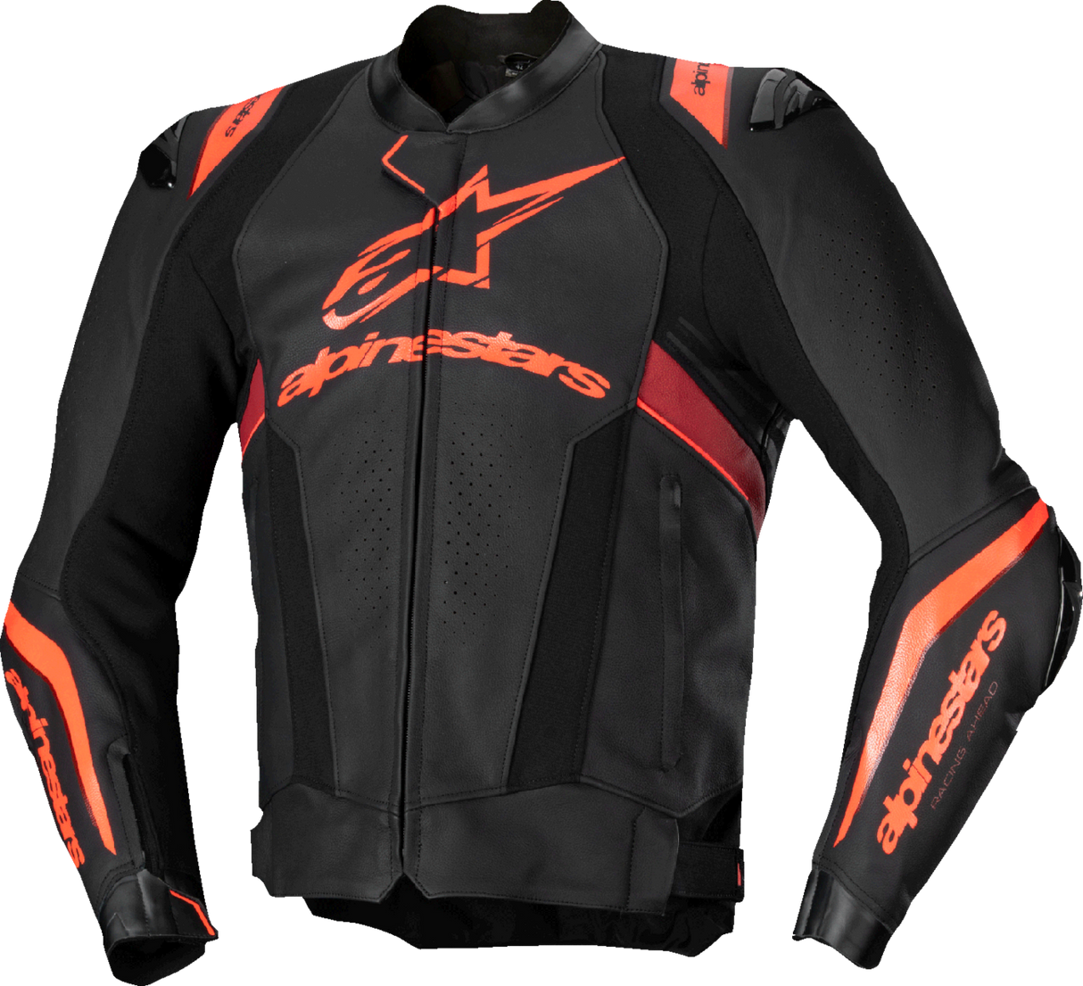 ALPINESTARS Missile v3 Ignition Leather Jacket - Black/Red Fluo/Dark Red - US 38 / EU 48 3100325-1365-48