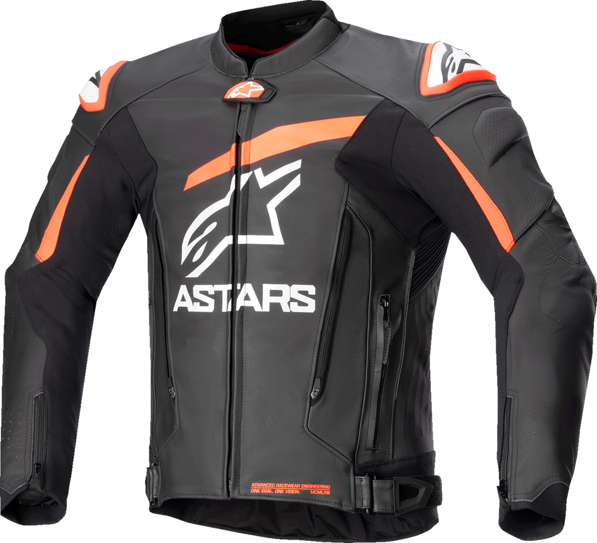 ALPINESTARS GP Plus v4 Leather Jacket - Black/Red Fluo/White - US 38 / EU 48 3100524-1321-48