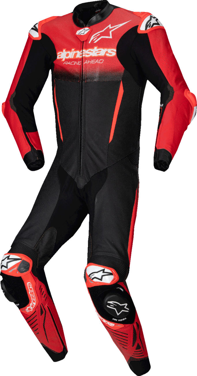 ALPINESTARS GP-R7 1-PC Leather Suit - Black/Mid Red - US 40 / EU 50 3150125-1405-50