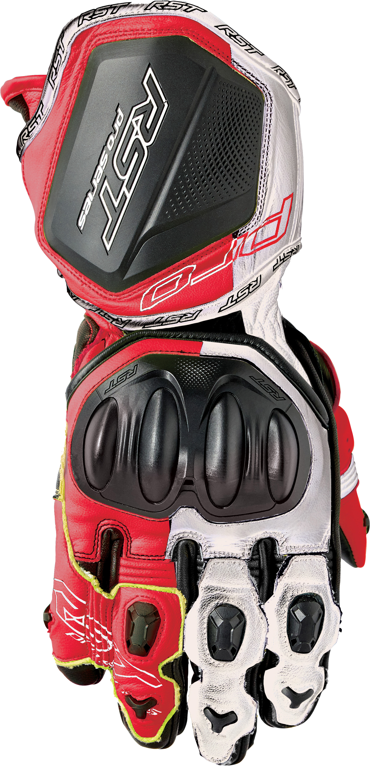 Pro Series Gp D3o Gloves Black/Flo Red Leather Sm