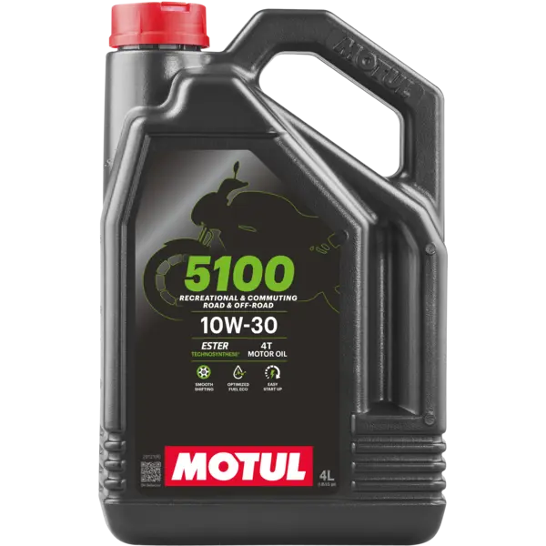Motul 5100 4T 10W-30 Synthetic Blend Motorcycle Oil – 4L