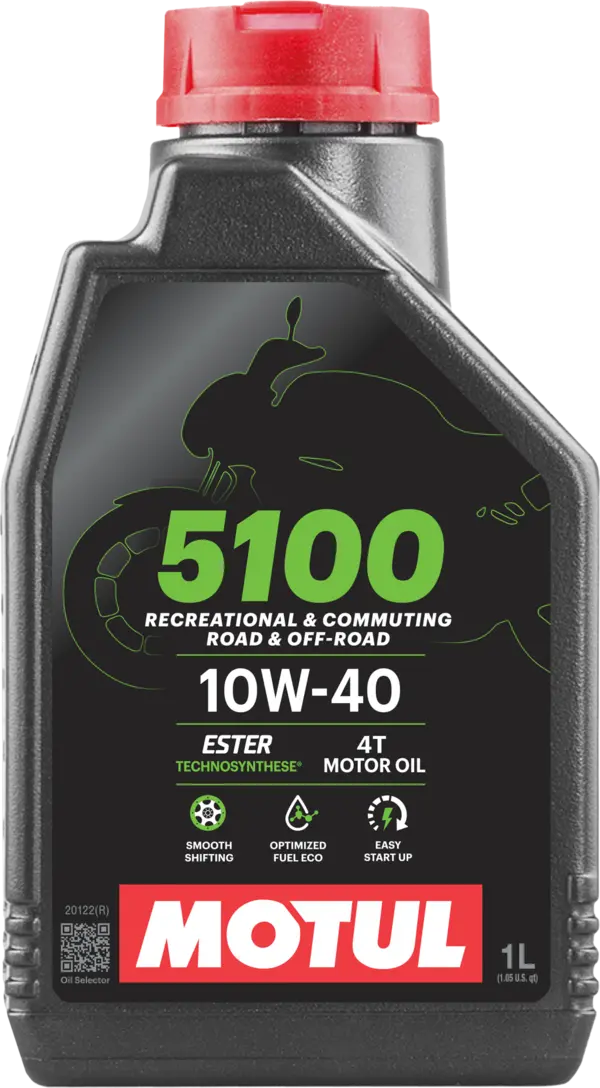 Motul 5100 4T 10W-40 Synthetic Blend Motorcycle Oil – 1L