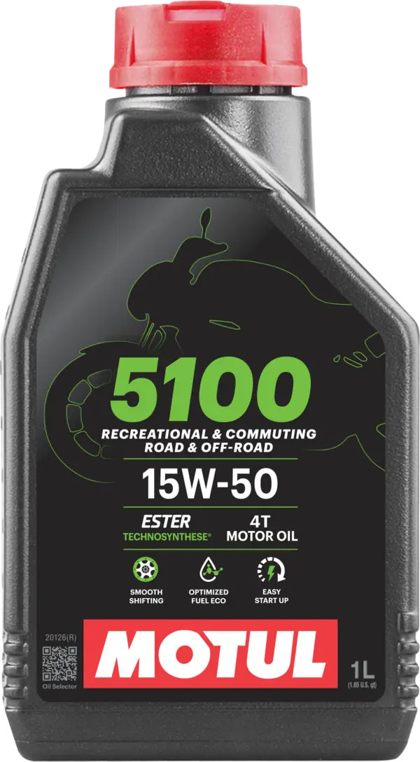 Motul 5100 4T 15W-50 Synthetic Blend Motorcycle Oil – 1L