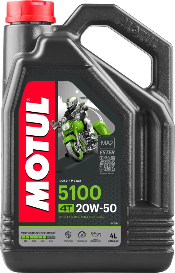 Motul 5100 4T 20W-50 Synthetic Blend Motorcycle Oil – 4L