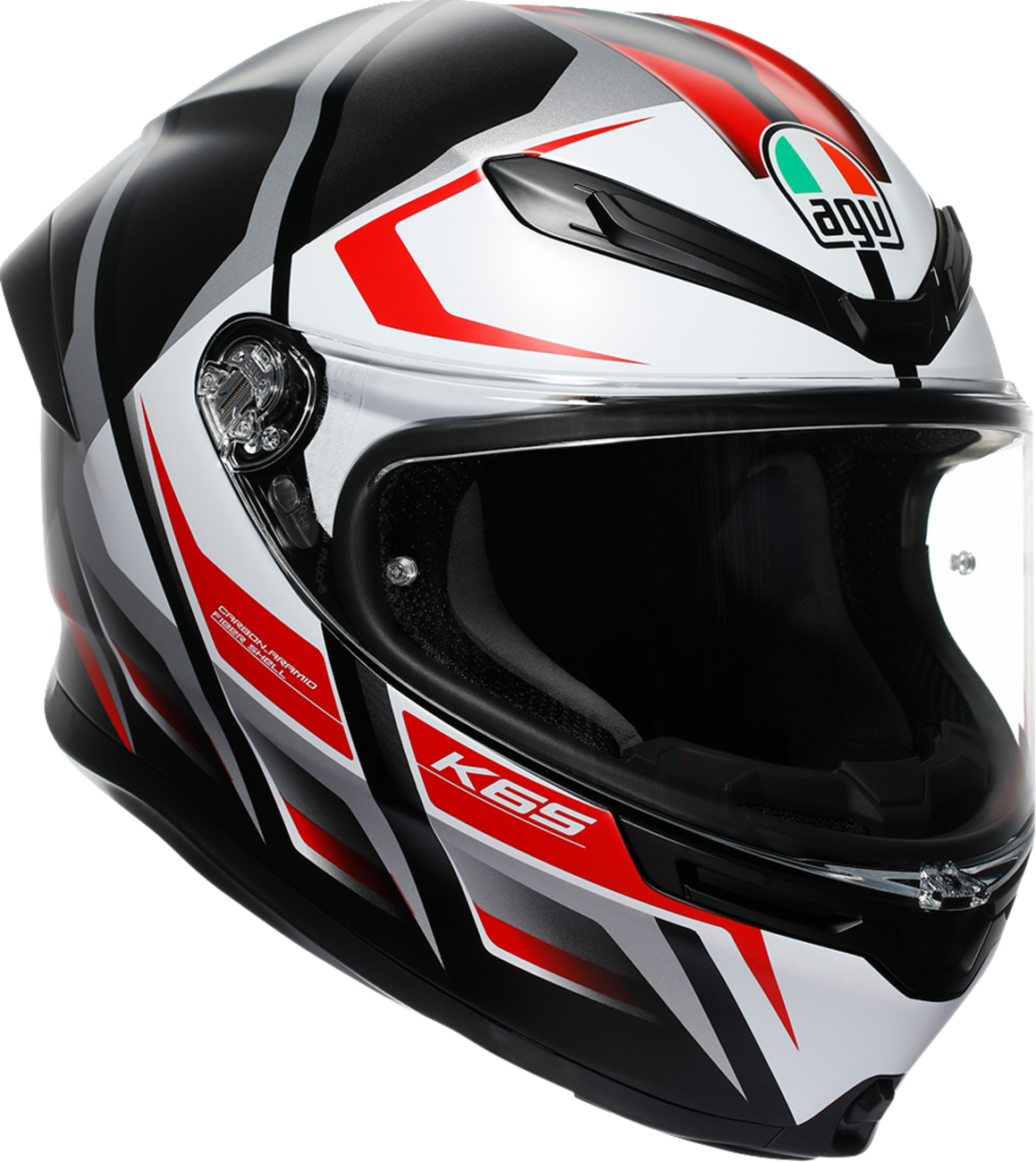 AGV K6 S Helmet - Karve - Matte Black/White/Red - Small 2118395002-025-S