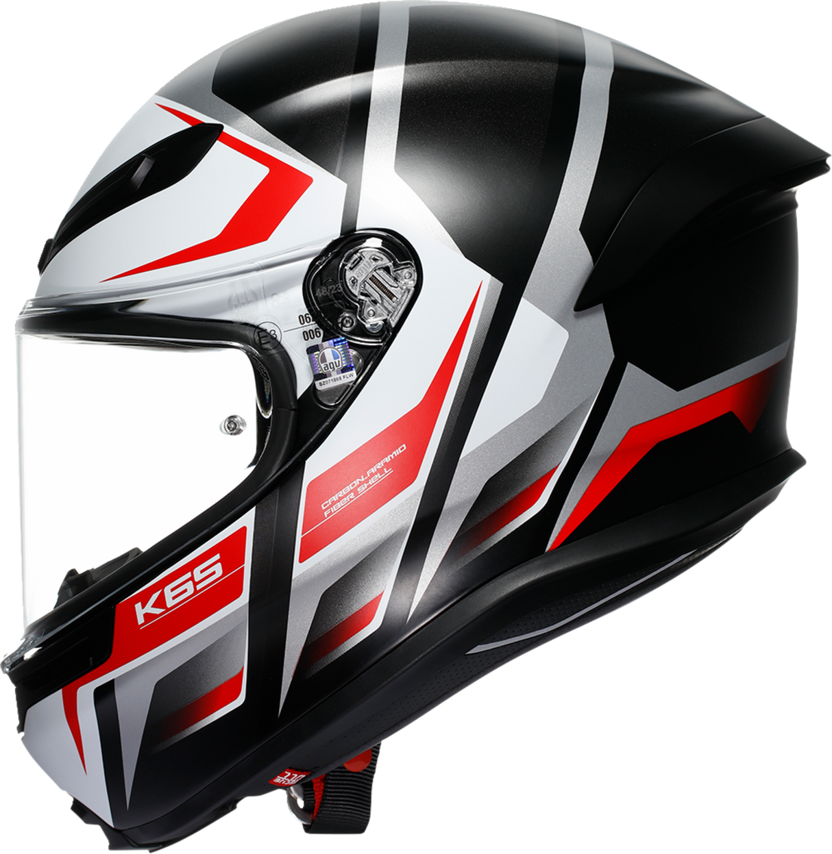 AGV K6 S Helmet - Karve - Matte Black/White/Red - Small 2118395002-025-S