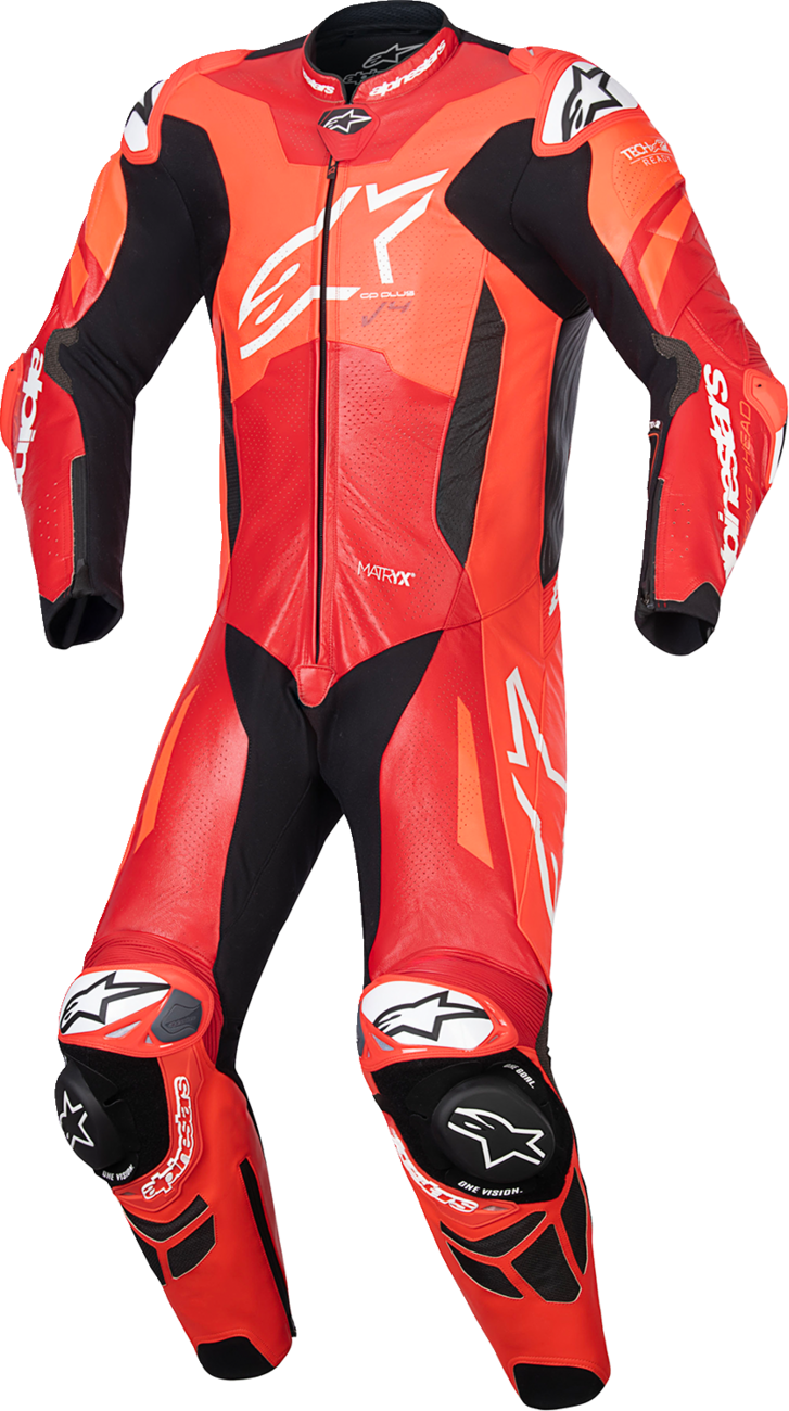 ALPINESTARS GP Plus v4 Sprint 1-Piece Leather Suit - Red Fluo/Mid Red/White - US 38 / EU 48 3150225-3087-48