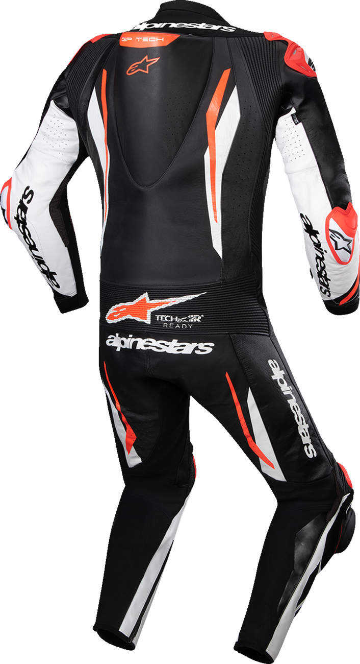 ALPINESTARS GP Tech v5 1-Piece Leather Suit - Black/White/Red Fluo - US 38 / EU 48 3150226-1231-48