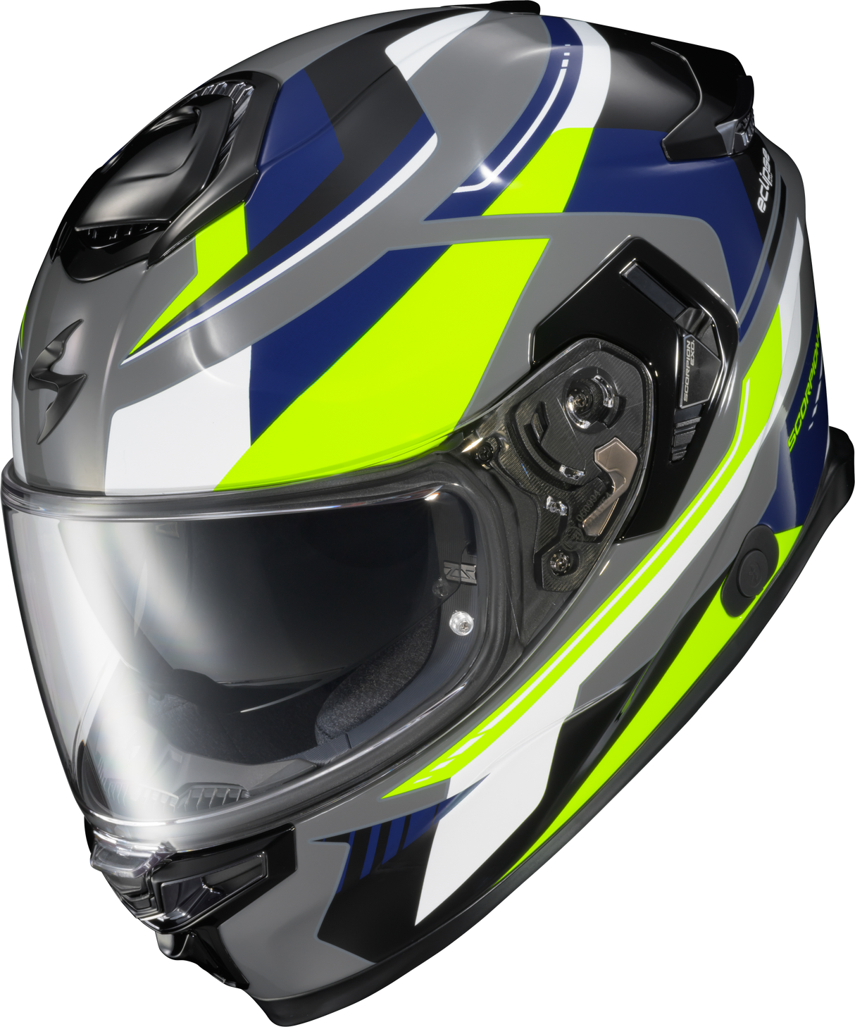 Exo Eclipse Full Face Helmet Lunar Grey/Hi Vis/Blue 2x