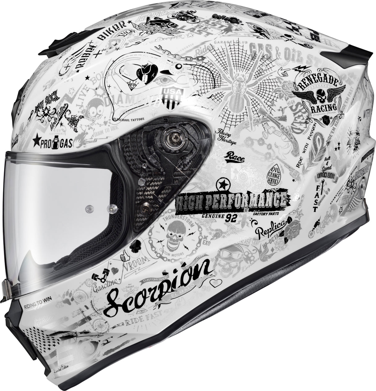 Exo R330 Full Face Helmet Shake 2 White 2x
