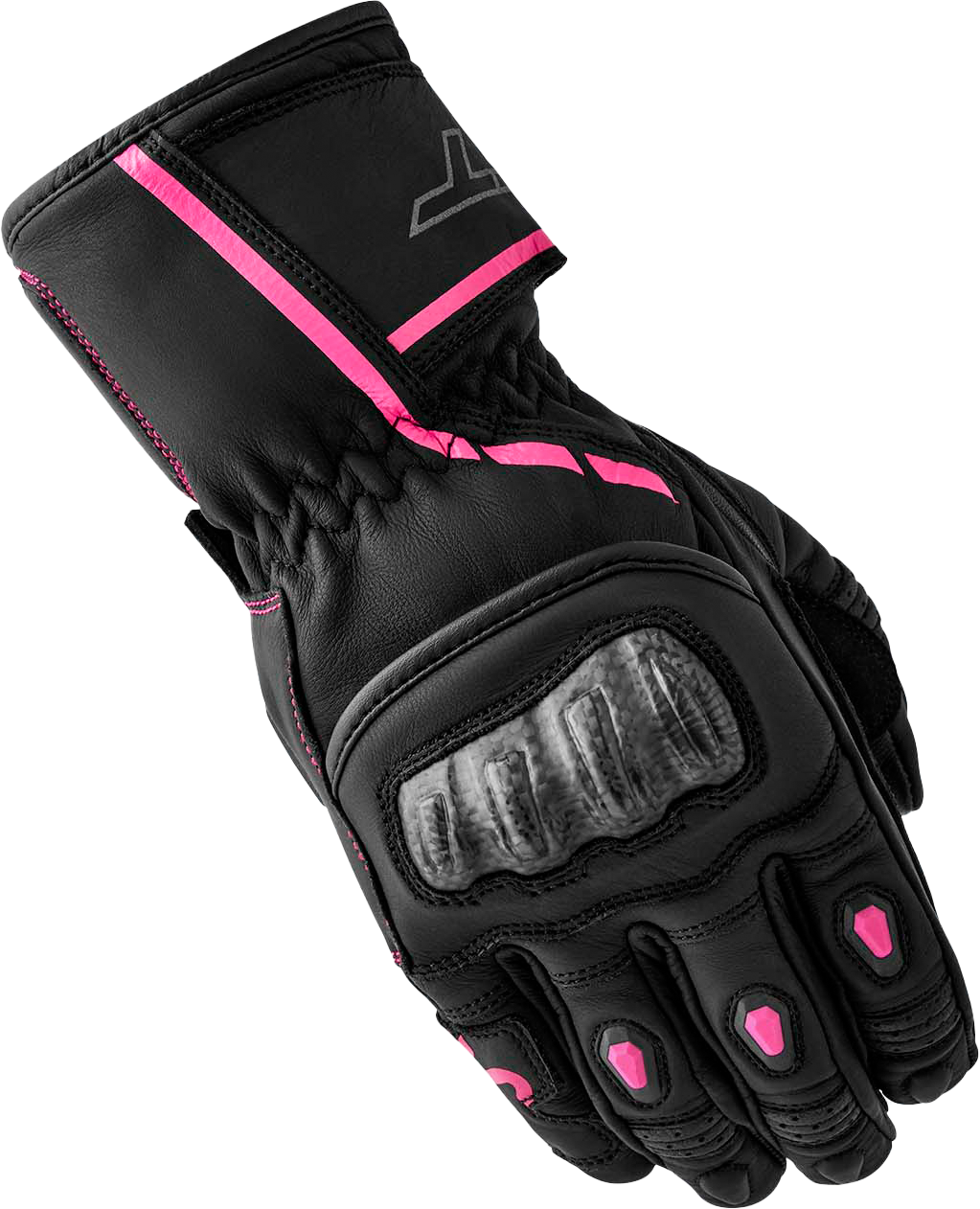 S1 Ladies Glove Black/Pink Leather Sm