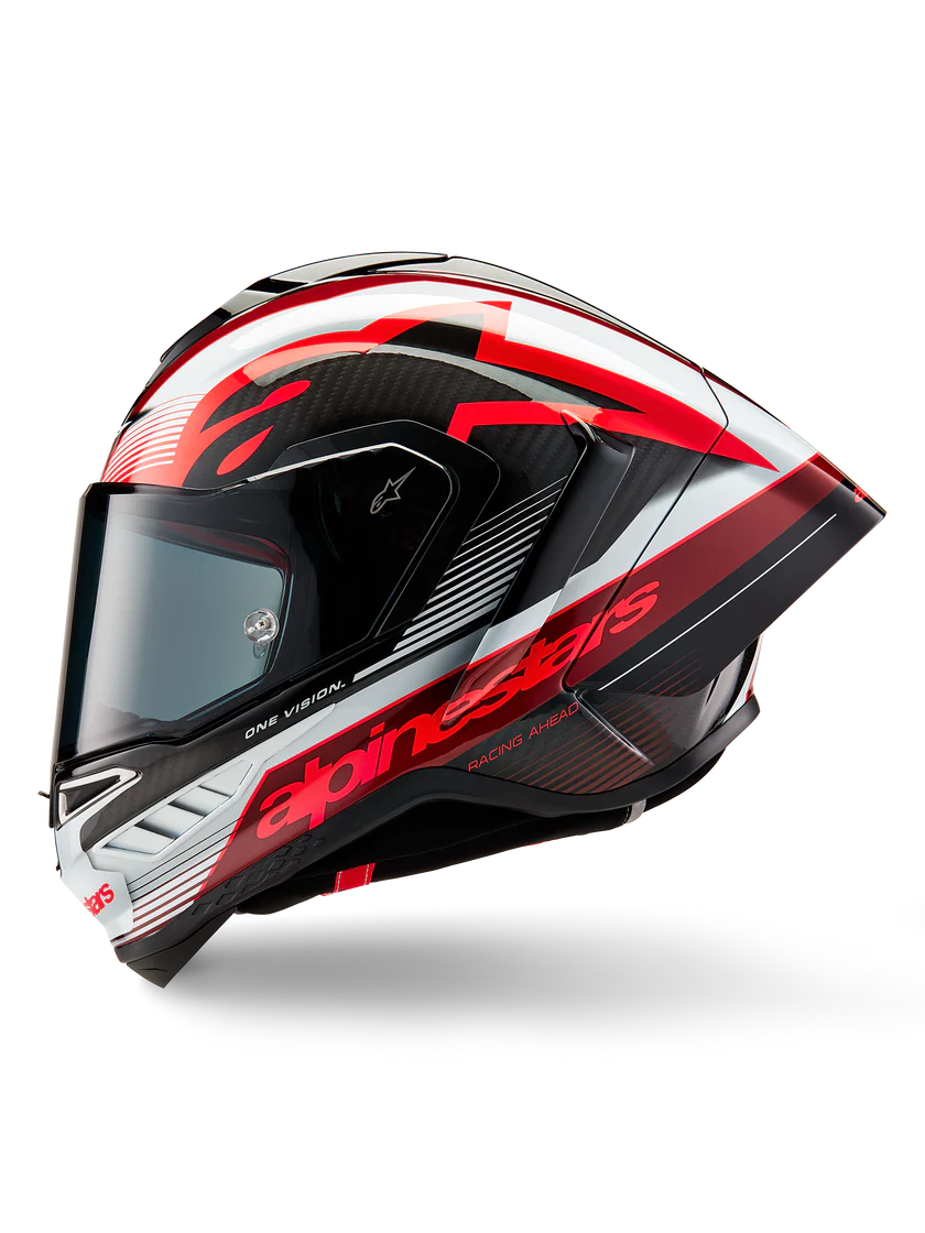 Alpinestars Supertech R10 Helmet – Team (Black / Carbon Red / Gloss White)