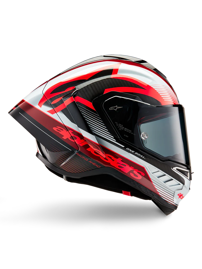 Alpinestars Supertech R10 Helmet – Team (Black / Carbon Red / Gloss White)