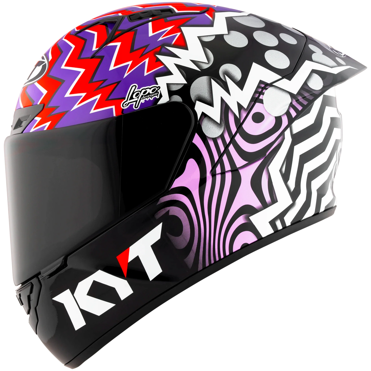 Left Side view of KYT NZ-Race Savadori Replica Motorcycle Helmet