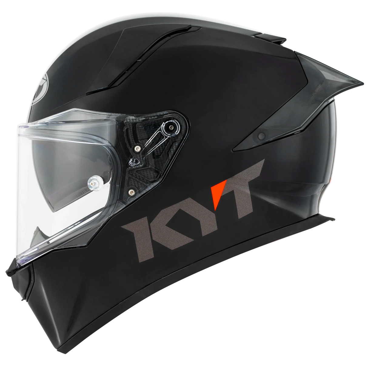 Left Side View of KYT R2R Plain Black Motorcycle Helmet