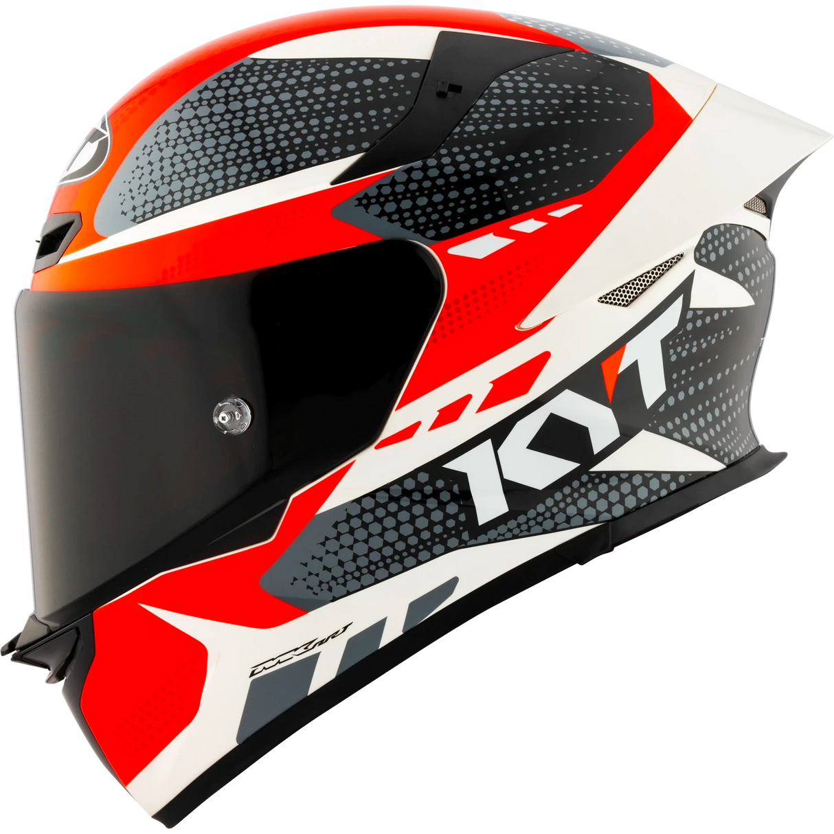 Left Side View of KYT TT-REVO Gear Black Red Motorcycle Helmet
