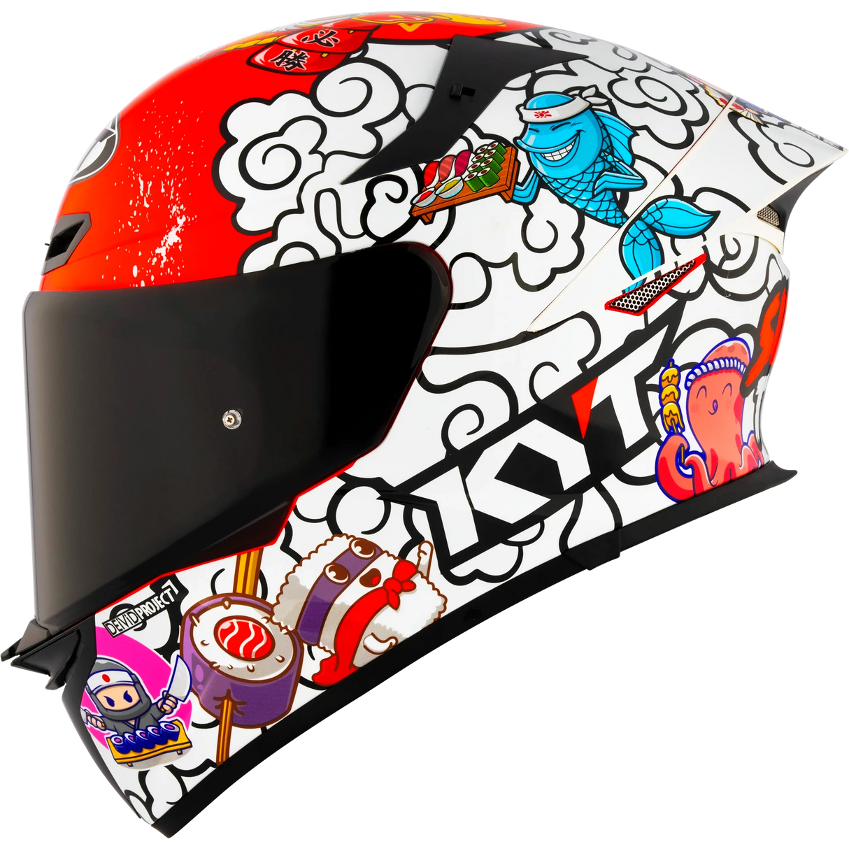 Left Side View of KYT TT-REVO Sushi Time Motorcycle Helmet