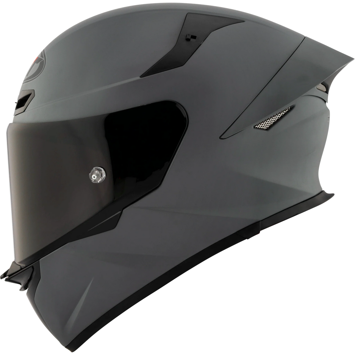 Left Side View of KYT TT-REVO motorcycle helmet in Matte Grey