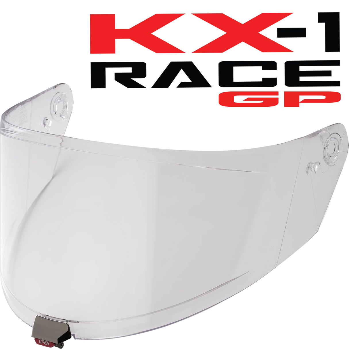 Front Quarter View of KYT KX-1 Race GP Clear Visor