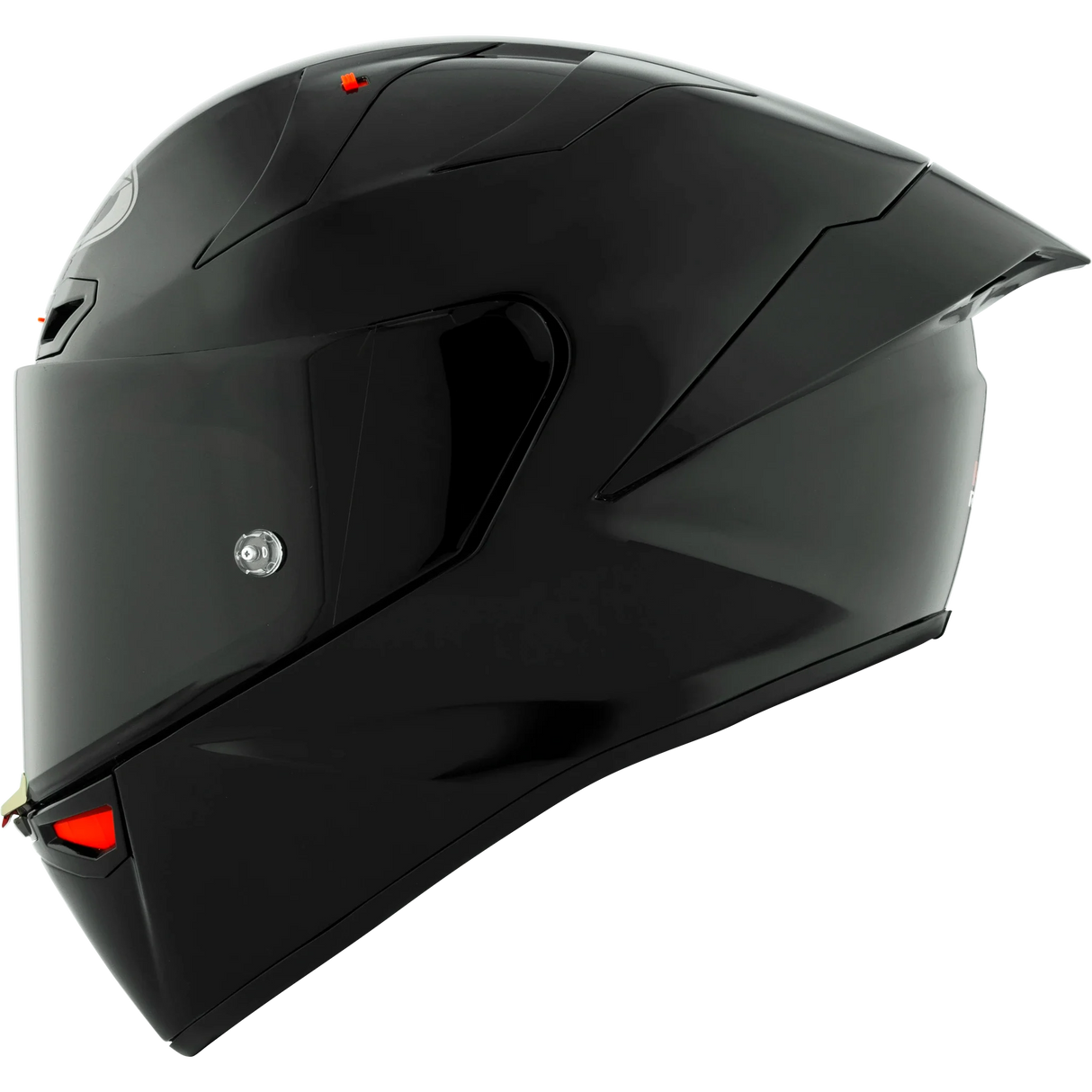 Left Side View of KYT KX-1 Plain Black Motorcycle Helmet