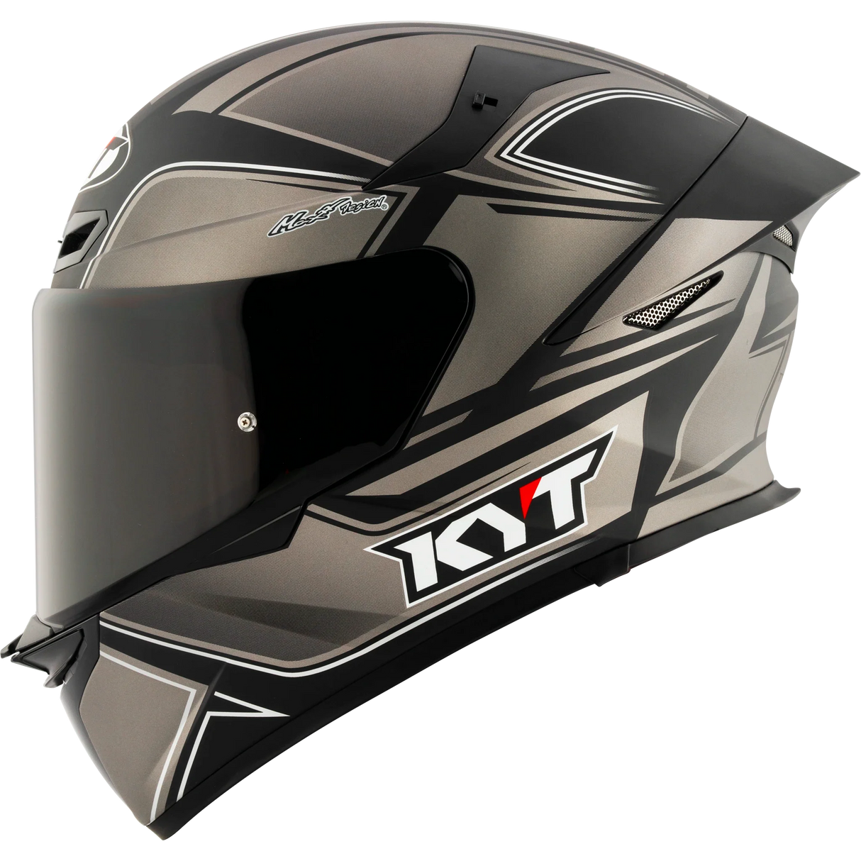 Left Side View of Front Left View of KYT TT-REVO Tourist Matte Cool Grey Motorcycle Helmet