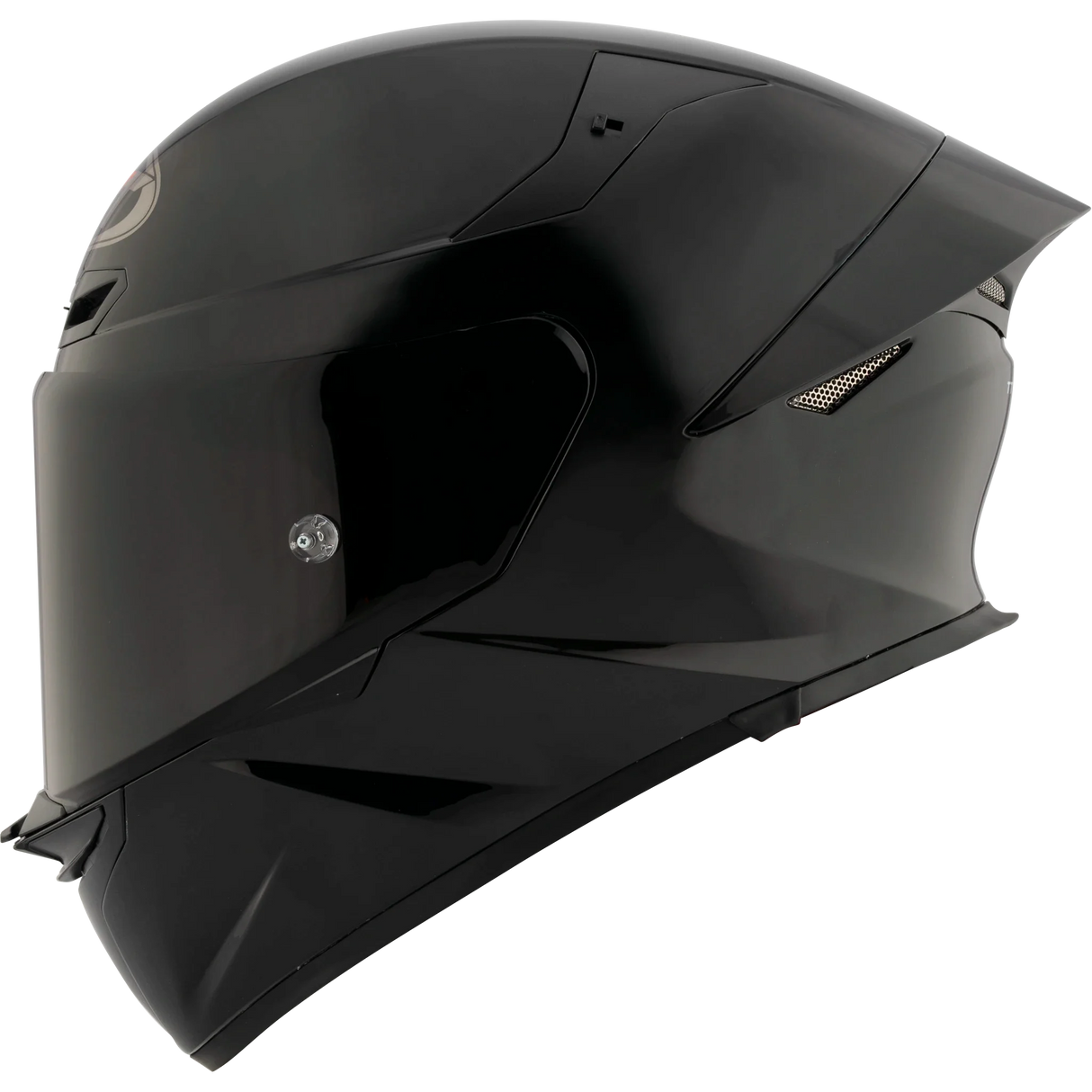 Left Side View of KYT TT-REVO motorcycle helmet in Plain Black
