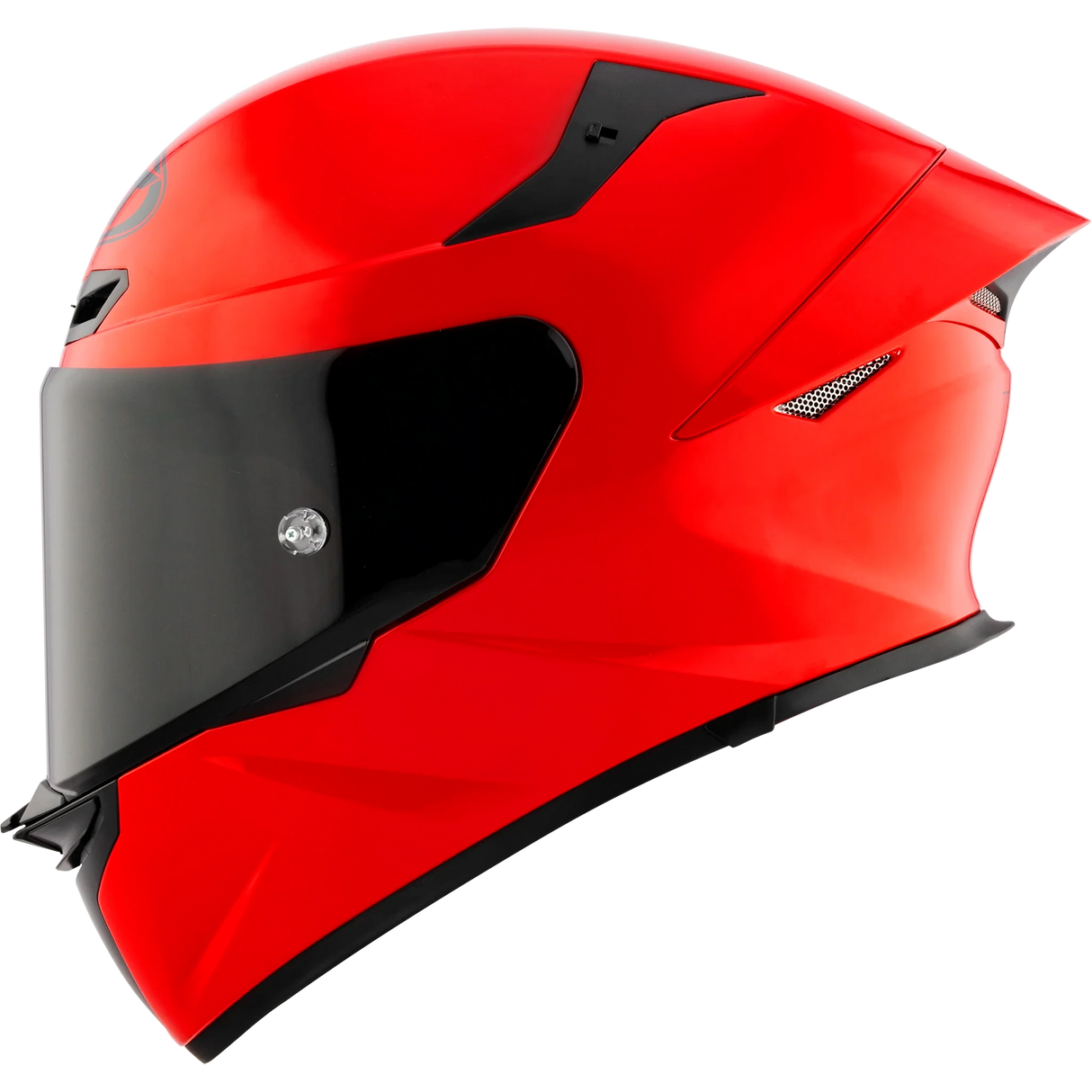 Left Side View of KYT TT-REVO motorcycle helmet in Gara Red