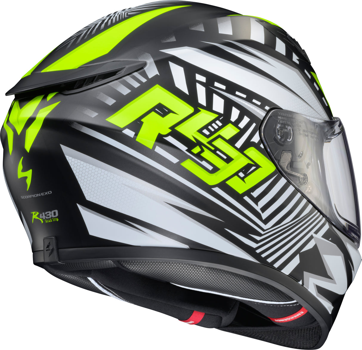 Exo R430 Full Face Helmet Head Trip Hi Viz 2x