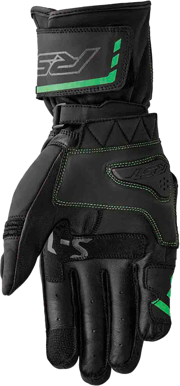 S1 Glove Blk/Flo Green Leather Sm