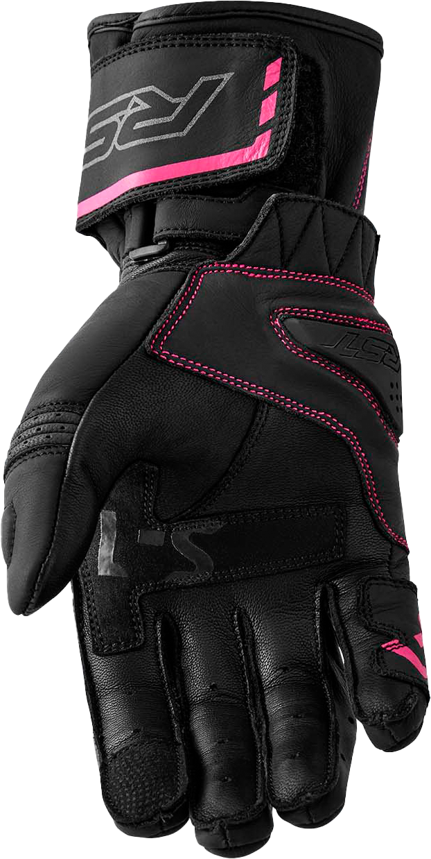 S1 Ladies Glove Black/Pink Leather Sm