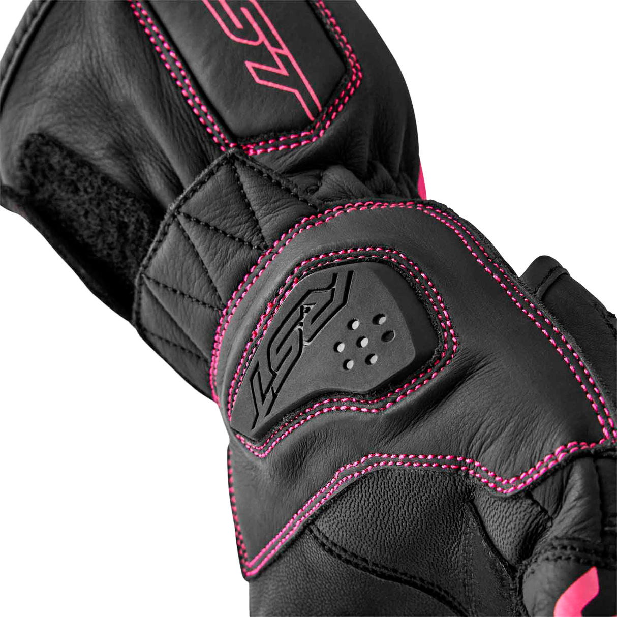 S1 Ladies Glove Black/Pink Leather Sm