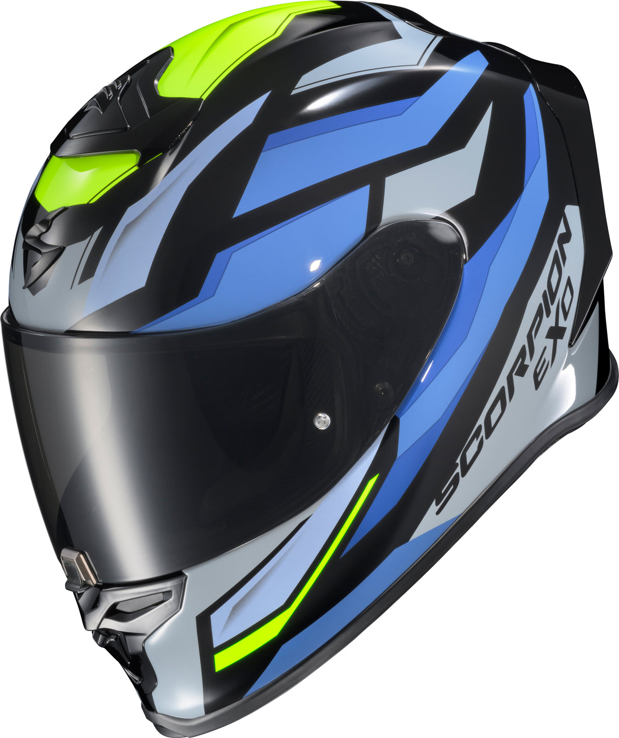 Exo R1 Air Full Face Helmet Raven Black/Blue/Hi Viz 2x