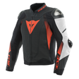 Dainese Super Speed 4 Perforated Leather Jacket Matte Black/White/Fluorescent Red Size - 44