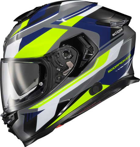 Exo Eclipse Full Face Helmet Lunar Grey/Hi Vis/Blue 2x