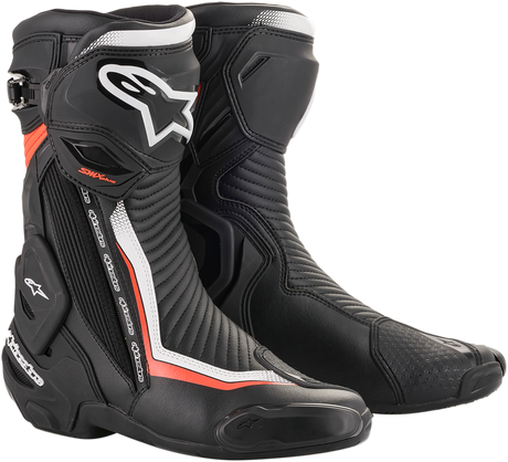 ALPINESTARS SMX Plus Boots - Black/White/Red Fluorescent - US 6.5 / EU 40 2221019-1231-40