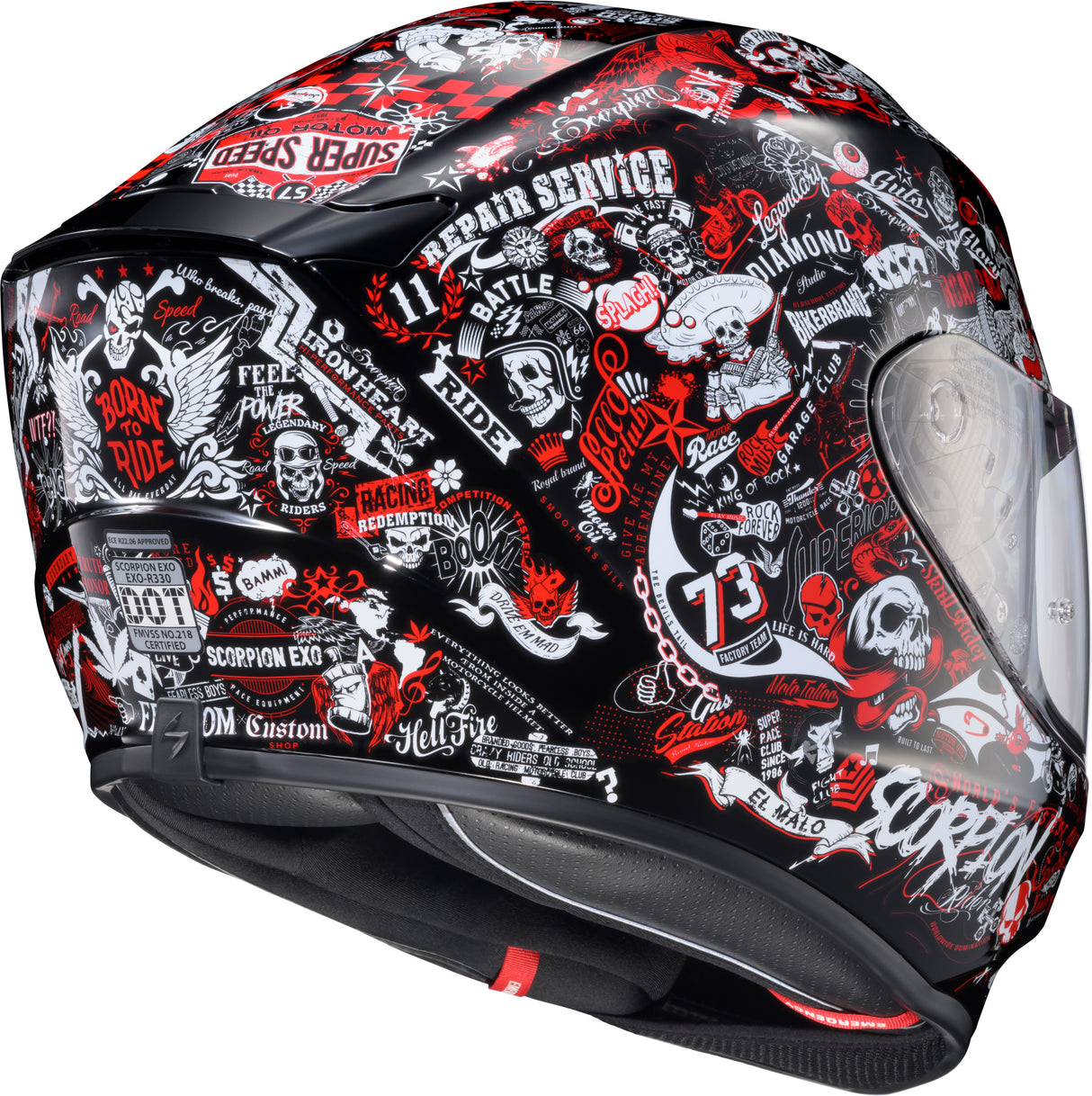 Exo R330 Full Face Helmet Shake 2 Red 2x