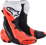ALPINESTARS Supertech R Vented Boots - Black/Fluorescent Red/White - US 10.5 / EU 45 2220121-124-45