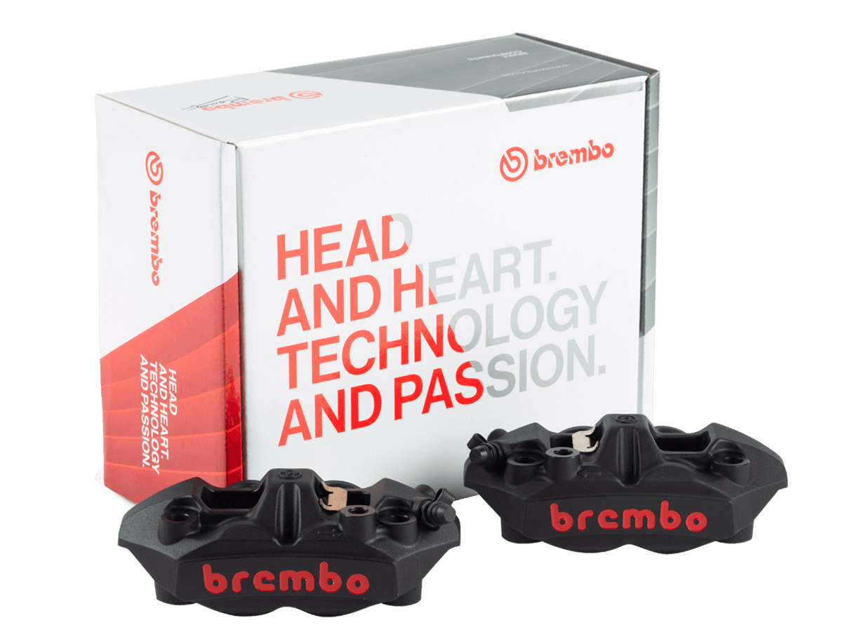 Brembo M4 Monobloc Front Caliper Set – 100mm Radial Mount (Black)