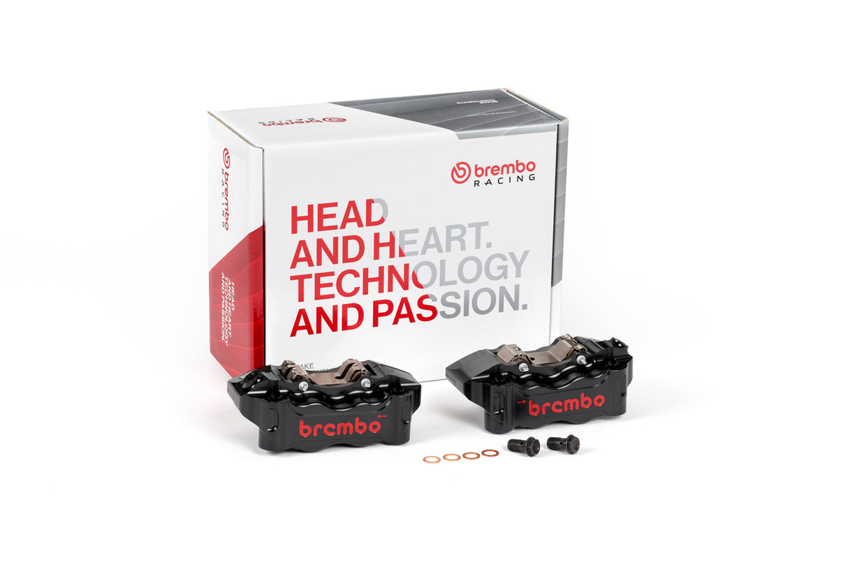 Brembo GP4-RB Billet Two-Piece Front Caliper Set – 100mm Radial Mount (Black)