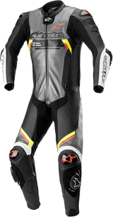 ALPINESTARS Missile Ignition v2 1-Piece Leather Suit - Metallic Gray/Black/Yellow/Red Fluo - US 36 / EU 46 3150222-9135-46