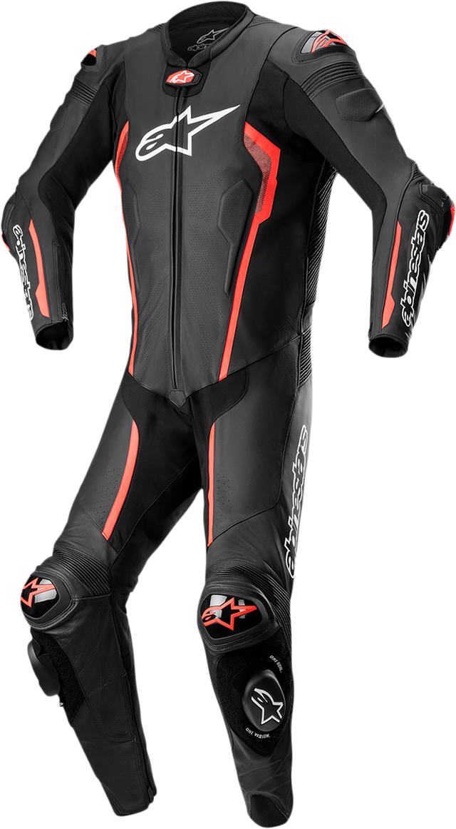 ALPINESTARS Missile v2 1-Piece Leather Suit - Black/Red Fluo - US 36 / EU 46 3150122-1030-46