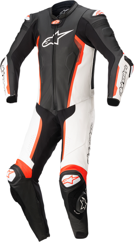 ALPINESTARS Missile v2 1-Piece Leather Suit - Black/White/Red Fluo - US 36 / EU 46 3150122-1231-46