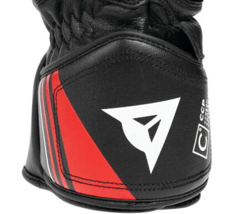 Dainese Druid 4 Leather Gloves Black/Lava-Red/White - Large